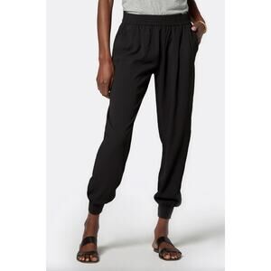 Joie Pants Womens Large Mariner Jogger Black Caviar Cropped Relaxed Crepe